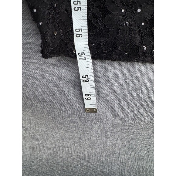 Connected Apparel Sz 12P Black Sequins Lace Cape Sleeve Long Sheath Dress - Picture 5 of 9